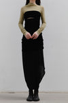 Un Morceau Cotton Knit Draped Skirt UM231XZ32 Black